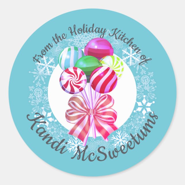 Weihnachtslollipops Süßigkeiten aus der Küche Runder Aufkleber (Vorderseite)