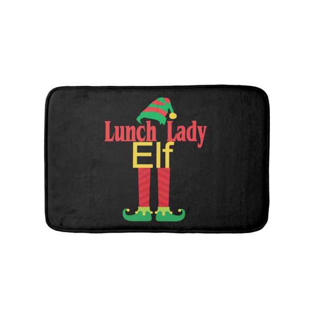 Weihnachtslunch Lady Elf mit Hut & Feet Holiday G Badematte (Vorderseite)