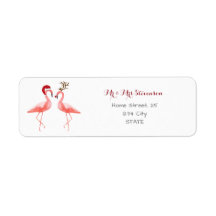 Weihnachtslustige Flamingos personalisiert