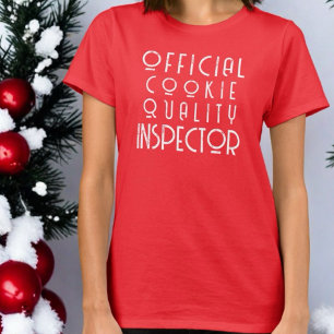 Weihnachtslustige Typografie Rot-Weiß-Monogramm ni T-Shirt