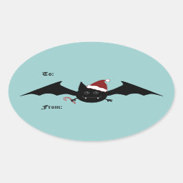 Weihnachtslustiger zu und von ovaler aufkleber
