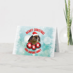 Weihnachtslustiges niedliches Kaninchen-Häschen in Feiertagskarte