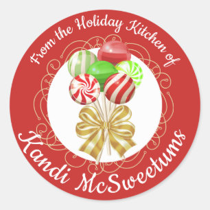 Weihnachtslutschersüßigkeit von der Küche des Runder Aufkleber