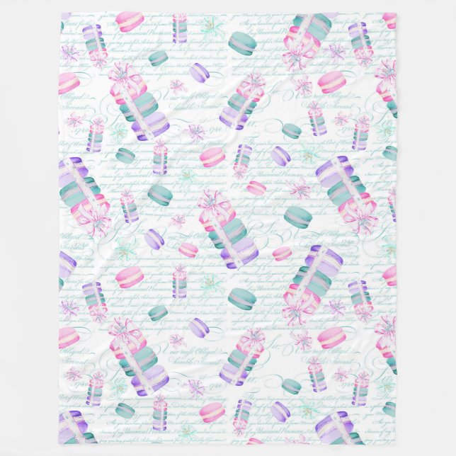 Weihnachtsmacarons Fleecedecke (Vorderseite)