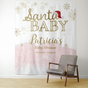Weihnachtsmädchen Babydusche Hintergrund Wandteppich