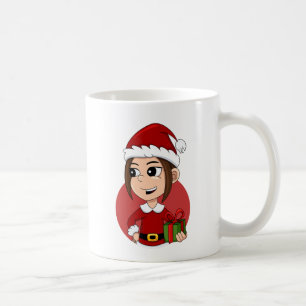 Weihnachtsmädchen Cartoon Kaffee Tasse