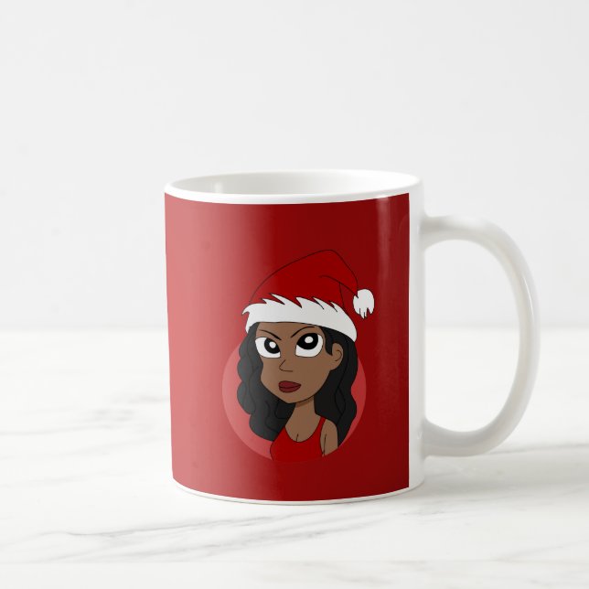 Weihnachtsmädchen-Cartoon Kaffeetasse (Rechts)