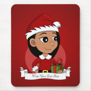Weihnachtsmädchen-Cartoon Mousepad