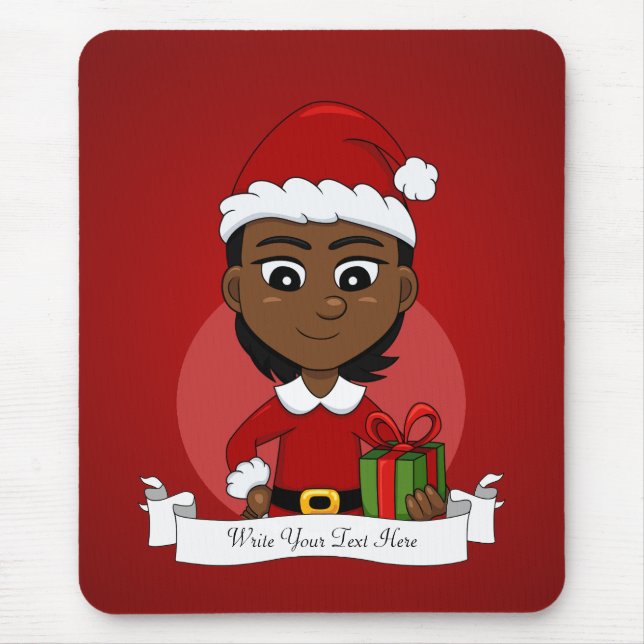 Weihnachtsmädchen-Cartoon Mousepad (Vorne)