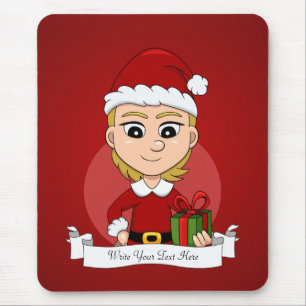 Weihnachtsmädchen-Cartoon Mousepad