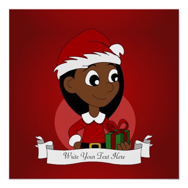 Weihnachtsmädchen-Cartoon Poster (Vorderseite)