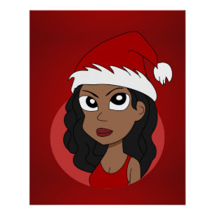 Weihnachtsmädchen-Cartoon Poster