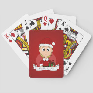 Weihnachtsmädchen-Cartoon Spielkarten