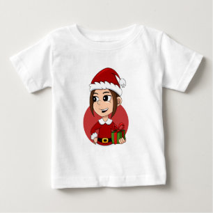 Weihnachtsmädchen Cartoon T - Shirt