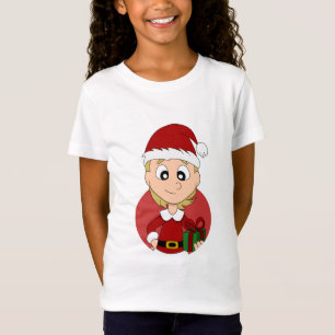 Weihnachtsmädchen Cartoon T - Shirt