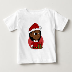 Weihnachtsmädchen Cartoon T - Shirt
