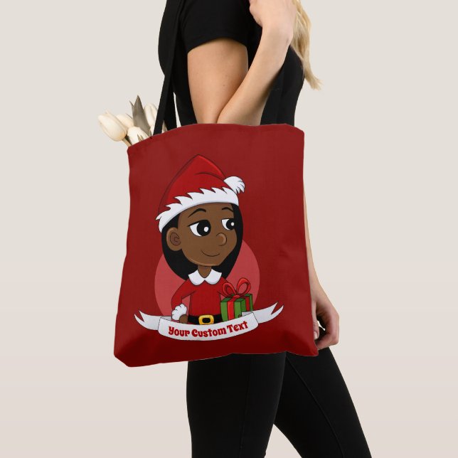 Weihnachtsmädchen Cartoon Tasche (Von Nahem)
