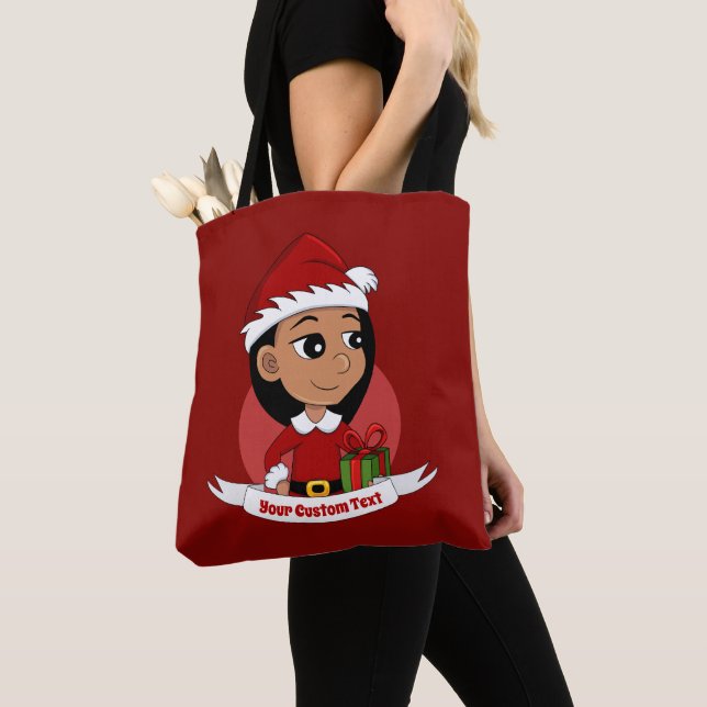 Weihnachtsmädchen Cartoon Tasche (Von Nahem)