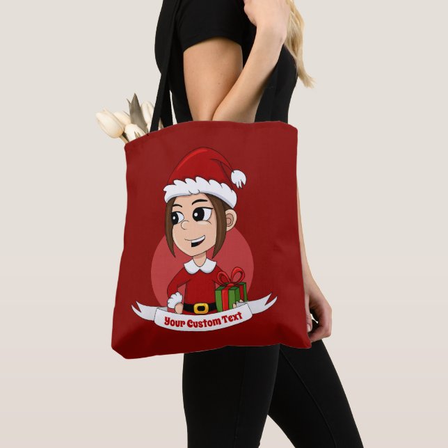 Weihnachtsmädchen Cartoon Tasche (Von Nahem)
