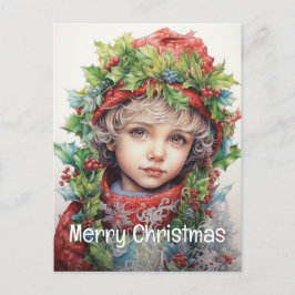 Weihnachtsmädchen Custom 4 von 25 Feiertagspostkarte