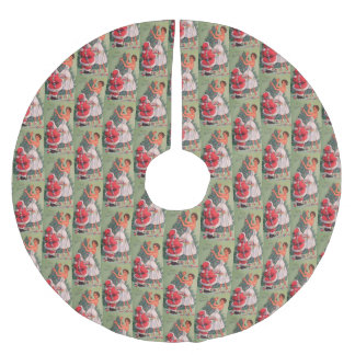 Weihnachtsmädchen der 1950er Jahre dekorativer Bau Polyester Weihnachtsbaumdecke