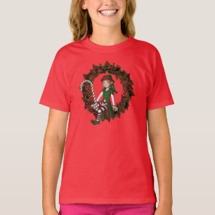 Weihnachtsmädchen Elf auf dem Weg zum Niedlichen U T-Shirt