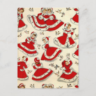 Weihnachtsmädchen Feiertagspostkarte