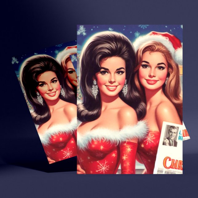 Weihnachtsmädchen im Vintage-Stil Postkarte (Von Creator hochgeladen)