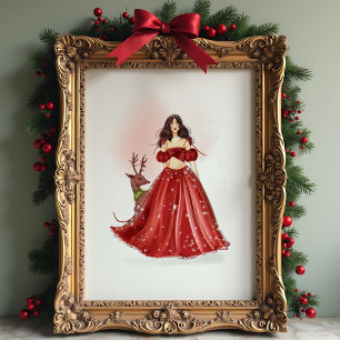 Weihnachtsmädchen Kunstwerk Poster