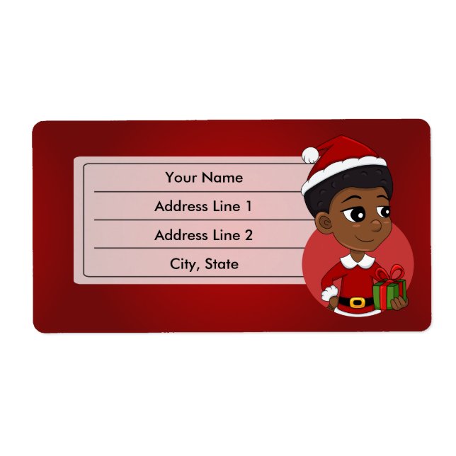 Weihnachtsmädchen mit Afro-Cartoon (Vorne)