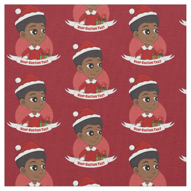 Weihnachtsmädchen mit Afro-Cartoon Stoff (Nahaufnahme)
