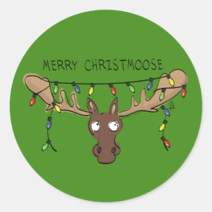 Weihnachtsmädchen Niedlich Funny Holiday Animal Runder Aufkleber