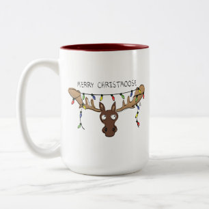 Weihnachtsmädchen Niedliches Urlaubstier Zweifarbige Tasse