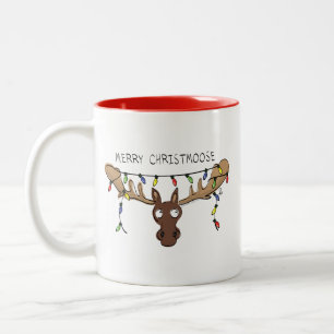 Weihnachtsmädchen Niedliches Urlaubstier Zweifarbige Tasse