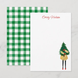 Weihnachtsmädchen Personalisiert Dankeskarte