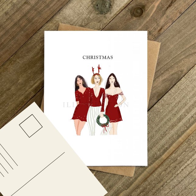 Weihnachtsmädchen Postkarte (Von Creator hochgeladen)