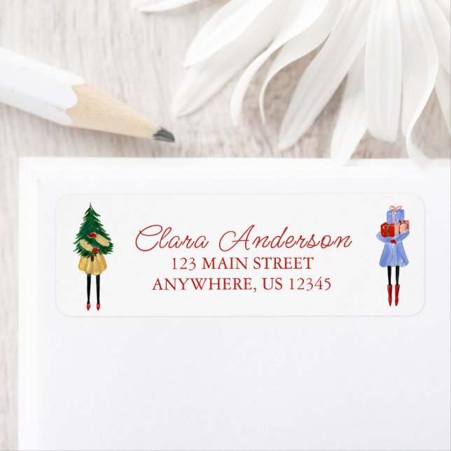 Weihnachtsmädchen-Rücksendeadresse (Insitu)