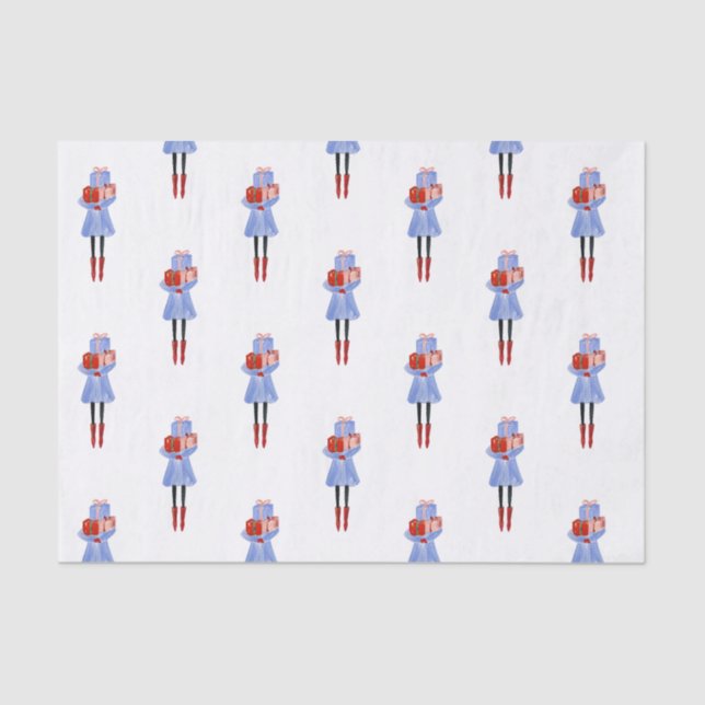 Weihnachtsmädchen Seidenpapier (Vorderseite)