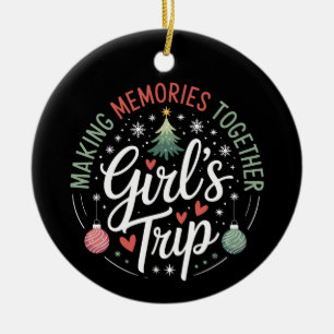 Weihnachtsmädchen-Trip, der gemeinsam Erinnerungen Keramik Ornament