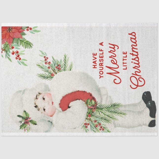 Weihnachtsmädchen und Grüne Deko Seidenpapier (Vorderseite)