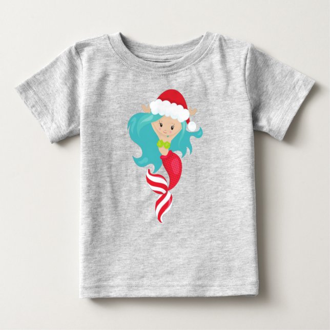 Weihnachtsmädchen, Weihnachtsmannmütze, Weihnachte Baby T-shirt (Vorderseite)