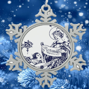 WeihnachtsMadrigals Schneeflocken Zinn-Ornament