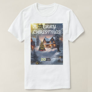 Weihnachtsmagie: Ein leuchtendes Winterdorf T-Shirt