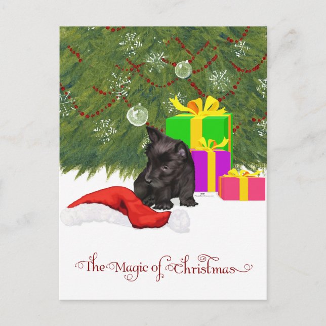 Weihnachtsmagie Feiertagspostkarte (Vorderseite)