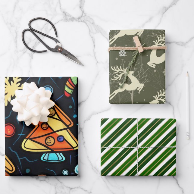Weihnachtsmagie Geschenkpapier Set (Vorderseite)