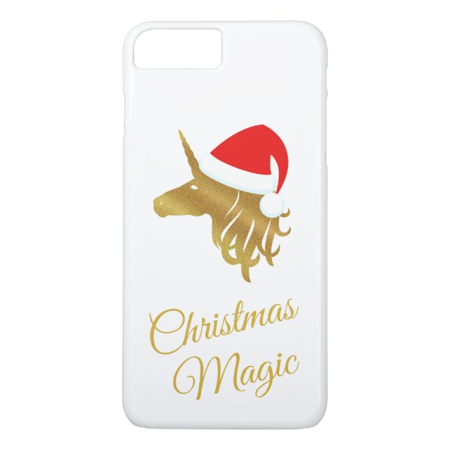 Weihnachtsmagie Gold Einhorn Case-Mate iPhone Hülle (Rückseite)