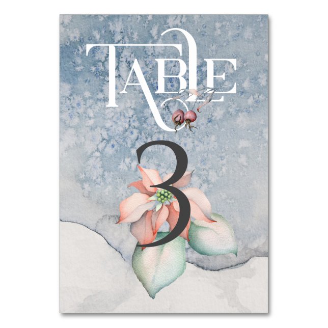 Weihnachtsmagie/Hochzeitsempfangstisch #3 Tischnummer (Vorderseite)