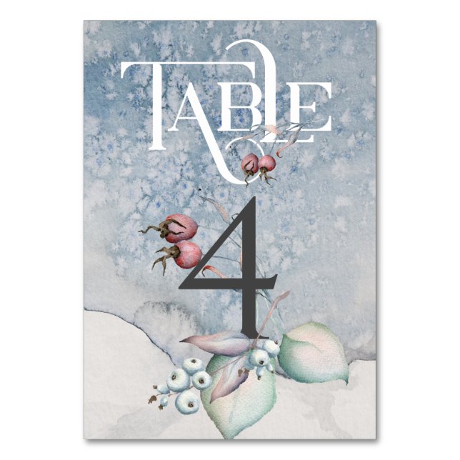 Weihnachtsmagie/Hochzeitsempfangstisch #4 Tischnummer (Vorderseite)