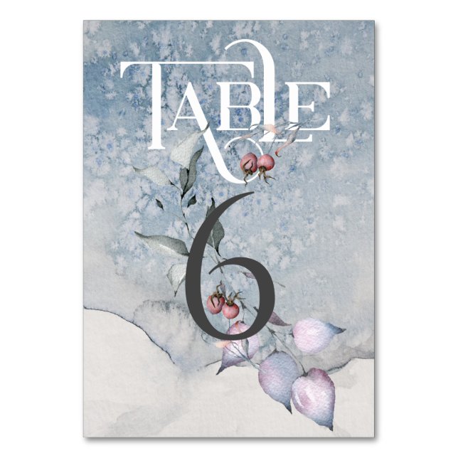 Weihnachtsmagie/Hochzeitsempfangstisch #6 Tischnummer (Vorderseite)