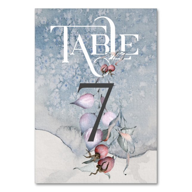 Weihnachtsmagie/Hochzeitsempfangstisch #7 Tischnummer (Vorderseite)